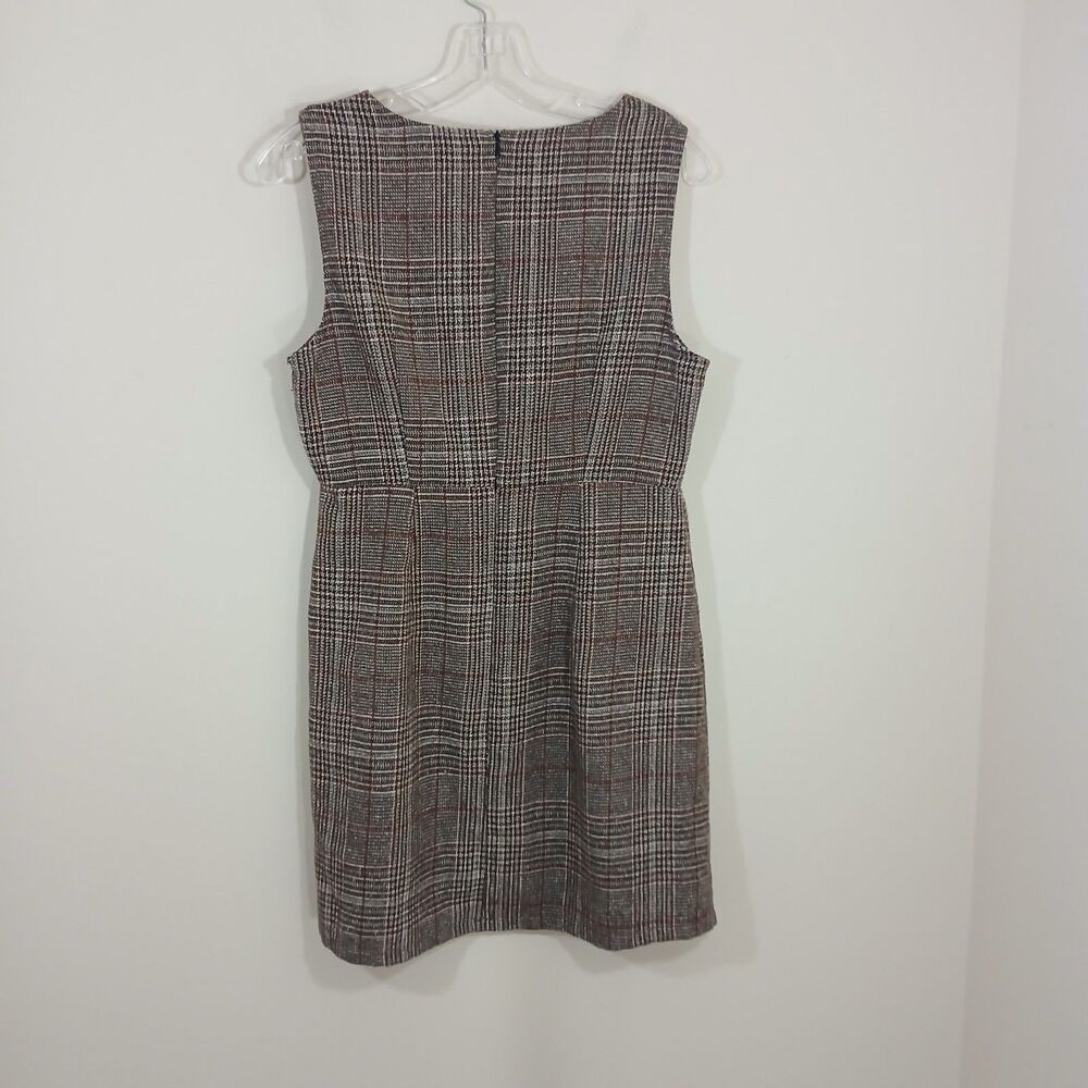 SheIn Y2K Women Brown Plaid Sleeveless Mini Jumper Dress Preppy Academia Medium - Picture 4 of 7
